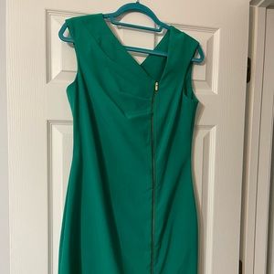 Calvin Klein green zip dress